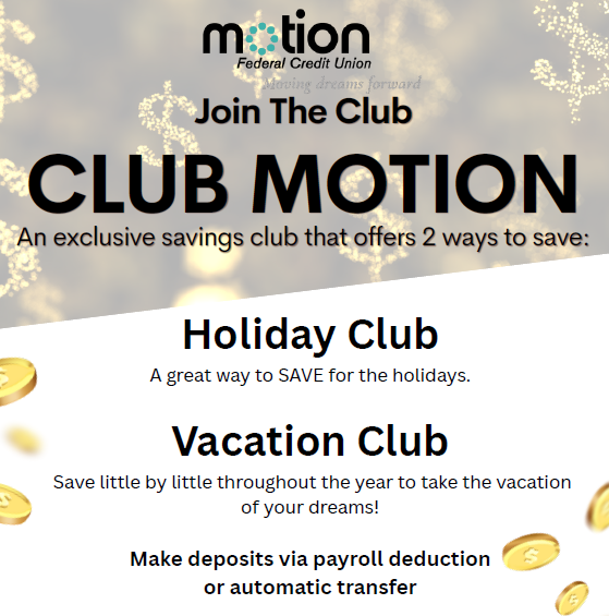 Club Motion - exclusive savings clubs that offer 2 ways to save